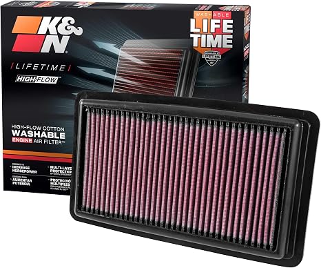 K&N 33-5041 washable panel engine air filter with retail packaging