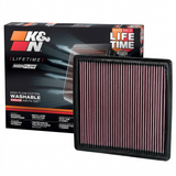 K&N 33-2385 engine air filter with retail box on white