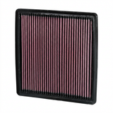 K&N rectangular washable engine air filter on white