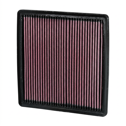 K&N rectangular washable engine air filter on white