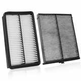 Mazda engine and cabin air filter kit on pure white