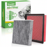 Toyota Tacoma engine and cabin filter kit with packaging on white