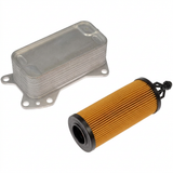 Oil cooler and filter cartridge detail