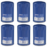 Six ACDelco PF63 blue oil filters on a white background